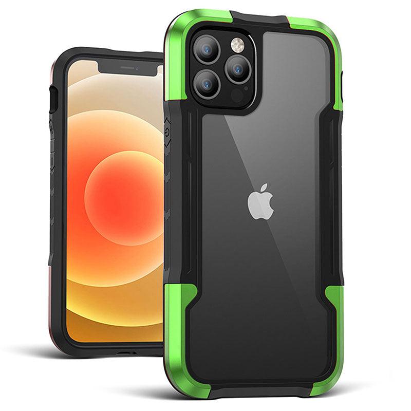 Coque de protection antichoc de luxe noire et verte pour iPhone 13 12 Pro 11 Pro Max, bumper transparent et rigide, légère et fine, coque de protection antichoc pour iPhone