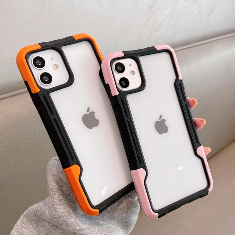 Coque de protection antichoc de luxe noire et verte pour iPhone 13 12 Pro 11 Pro Max, bumper transparent et rigide, légère et fine, coque de protection antichoc pour iPhone