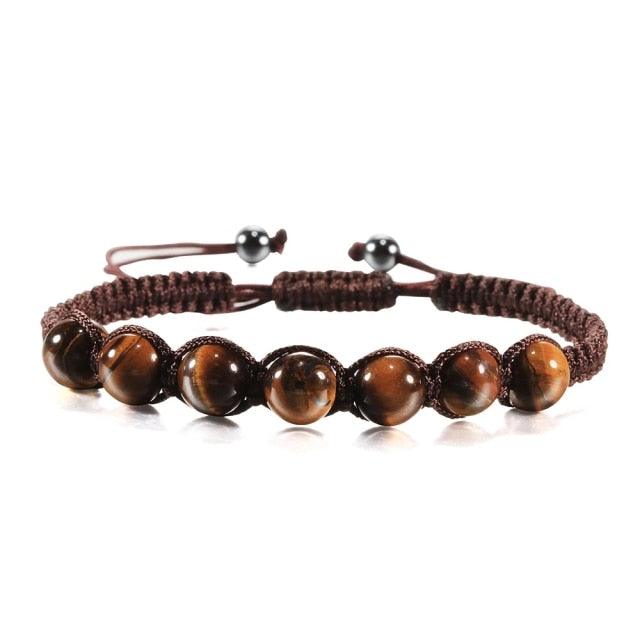 Bracelet perles œil de tigre et pierre de lave noire avec pendentif couronne pour hommes femmes - Bracelets tressés faits à la main et ajustables pour couples, perles diffuseur d'huiles essentielles avec pendentif couronne roi et reine