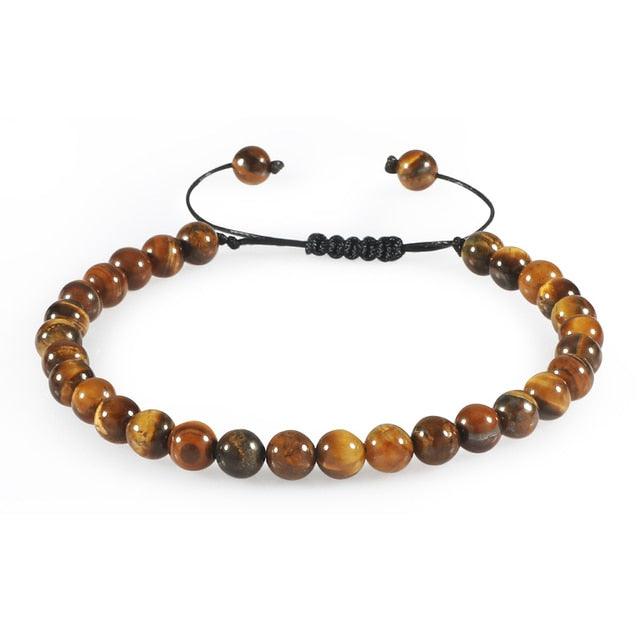 Bracelet perles œil de tigre et pierre de lave noire avec pendentif couronne pour hommes femmes - Bracelets tressés faits à la main et ajustables pour couples, perles diffuseur d'huiles essentielles avec pendentif couronne roi et reine