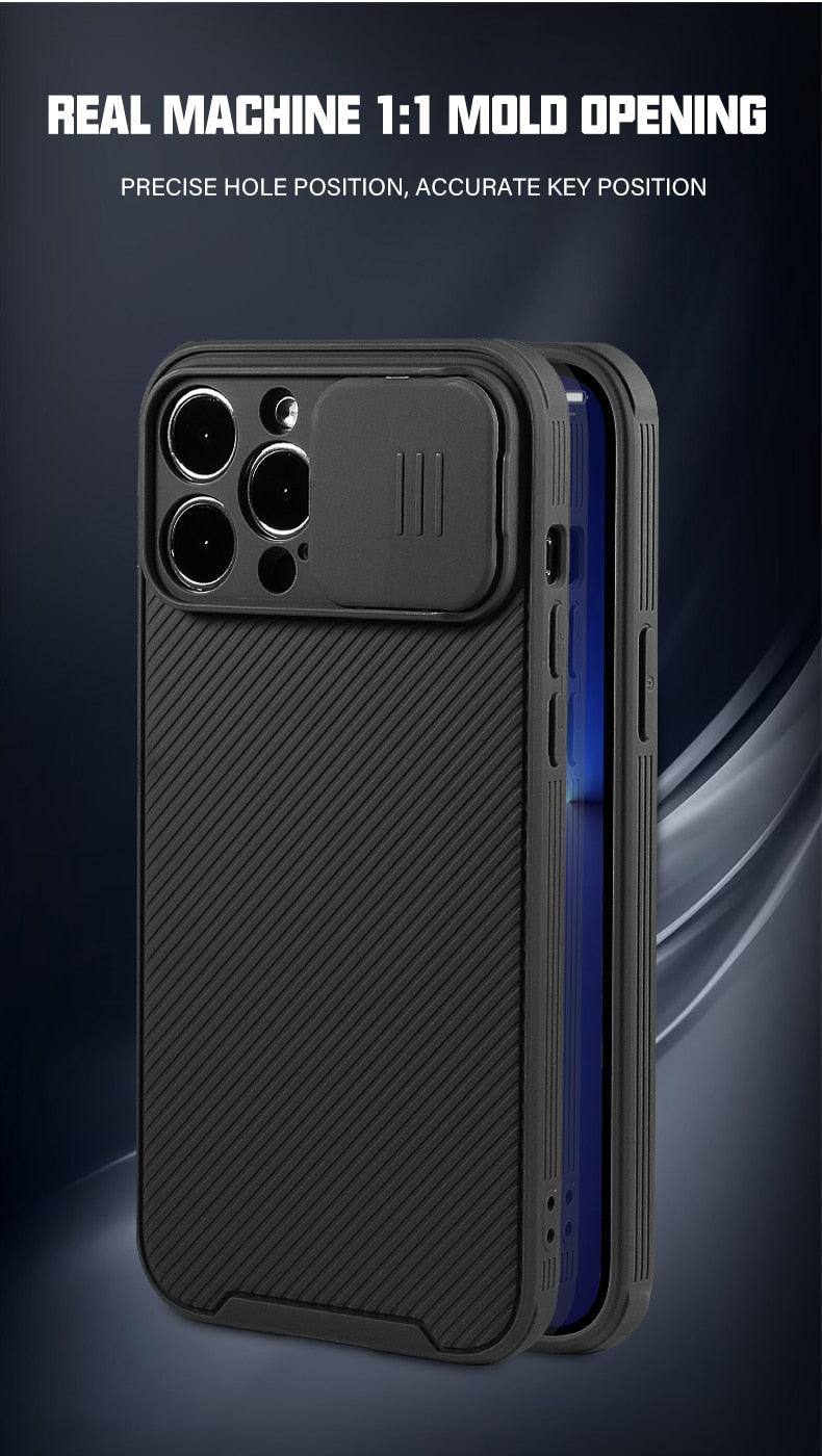 Coque magnétique noire pour iPhone 12/12 Pro/12 Pro Max, protection d'appareil photo, compatible avec la recharge sans fil, bords souples, protection intégrale pour iPhone