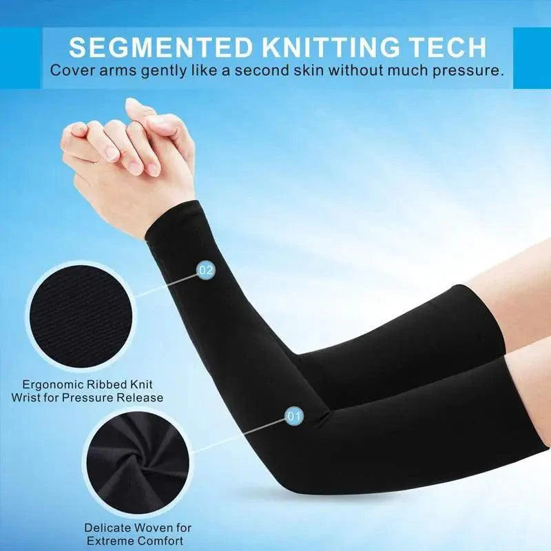 Manchons de Bras Rafraîchissants Unisexes Noirs pour Hommes, Couverture, Cyclisme, Course à Pied, Protection Solaire, Activités de Plein Air, Cache-Tatouages, Manchettes de Refroidissement Sportives pour le Basket-ball, le Golf, le Football
