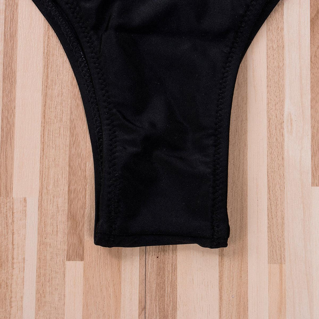 Ensemble de micro bikini noir pour femme, maillot de bain 2 pièces, push-up, soutien-gorge rembourré, tanga, tenue de plage, bas à nouer sur le côté, haut rembourré, bikini triangle, maillot de bain