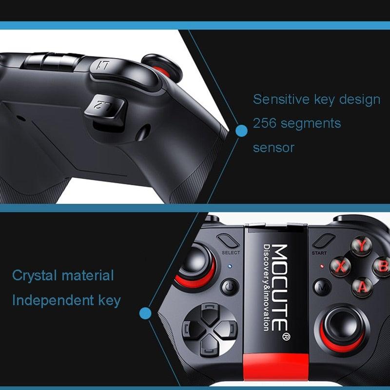 Manette de jeu Bluetooth noire unie compatible avec TV PC Ordinateur portable