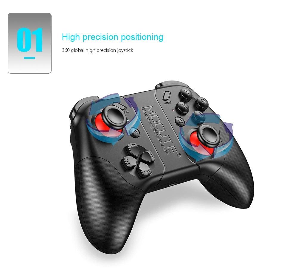 Manette de jeu Bluetooth noire unie compatible avec TV PC Ordinateur portable