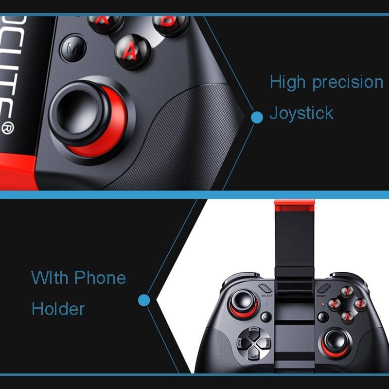 Manette de jeu Bluetooth noire unie compatible avec TV PC Ordinateur portable