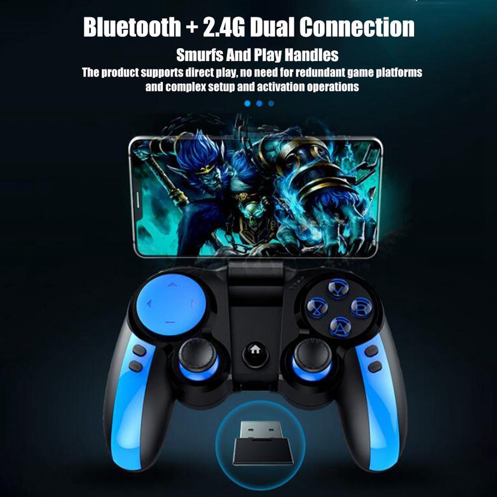 Manette de jeu Bluetooth noire unie compatible avec TV PC Ordinateur portable