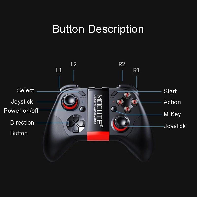Manette de jeu Bluetooth noire unie compatible avec TV PC Ordinateur portable