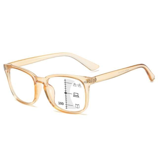 Lunettes de lecture progressives multifocales carrées noires pour hommes, à la mode, avec dioptries, anti-reflet, pour ordinateur, lecture, jeux vidéo, télévision, téléphones, lunettes transparentes pour femmes et hommes