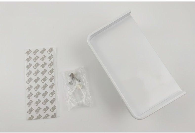 Distributeur de papier toilette noir mat multifonctionnel avec étagère de rangement pour salle de bain