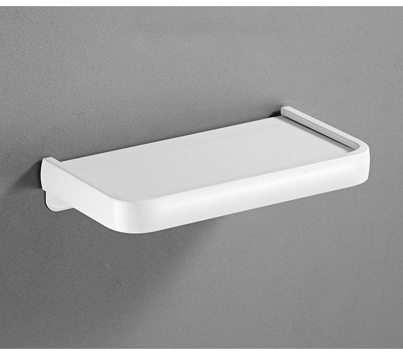 Distributeur de papier toilette noir mat multifonctionnel avec étagère de rangement pour salle de bain