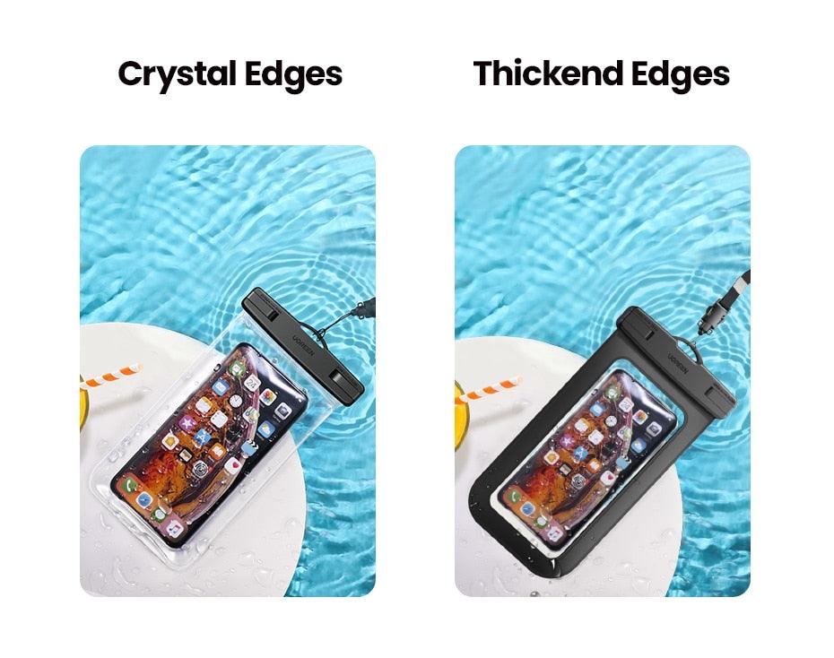 Sac étanche noir pour iPhone 14 13 12 Pro Max Pochette de natation pour téléphone portable universel Étui de protection universel étanche sous l'eau anti-poussière tactile pour iPhone