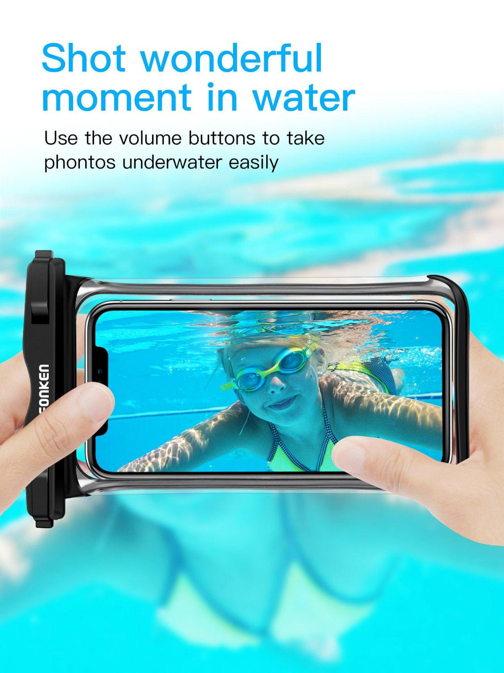 Étui étanche noir blanc pleine vue pour téléphone sous l'eau neige transparent pochette de natation grandes housses de téléphone portable étanches étui de téléphone portable étanche sous l'eau étui étanche pour iPhone