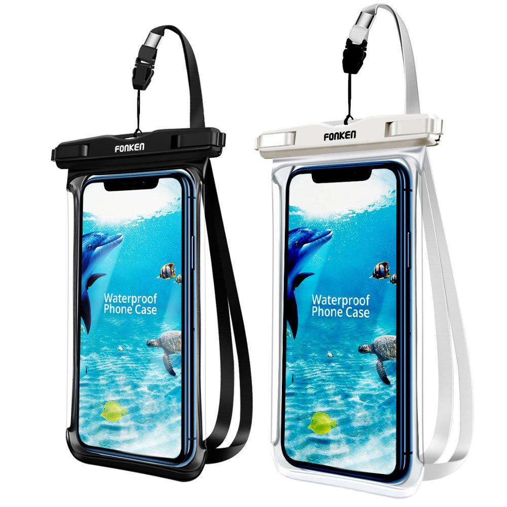 Étui étanche noir blanc pleine vue pour téléphone sous l'eau neige transparent pochette de natation grandes housses de téléphone portable étanches étui de téléphone portable étanche sous l'eau étui étanche pour iPhone