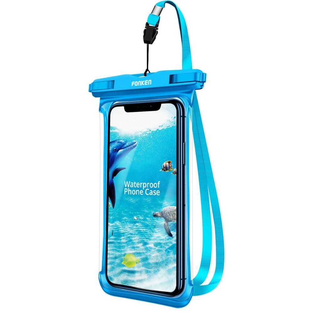 Étui étanche noir blanc pleine vue pour téléphone sous l'eau neige transparent pochette de natation grandes housses de téléphone portable étanches étui de téléphone portable étanche sous l'eau étui étanche pour iPhone