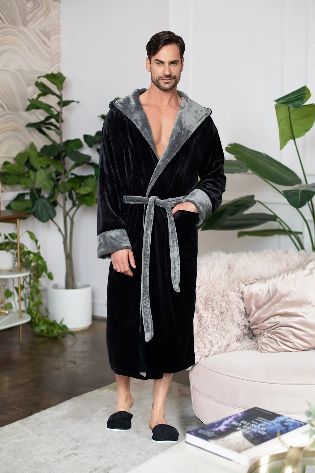 Robe de chambre pour homme à capuche – Confort douillet ultra-doux pour le quotidien
