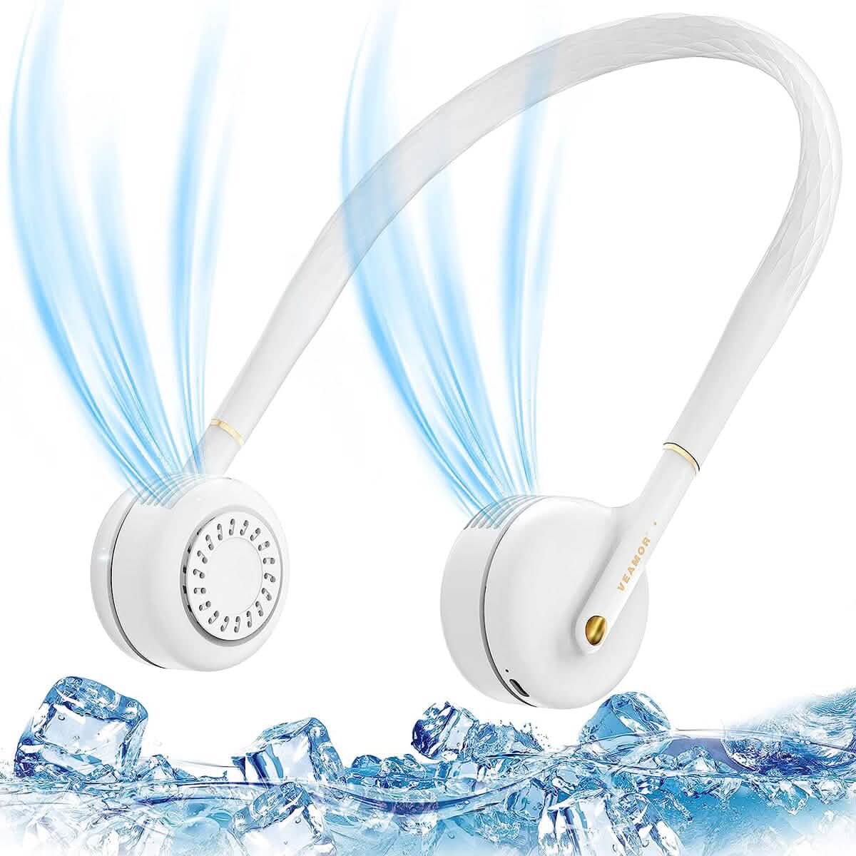 Ventilateur de cou portable rechargeable sans pales à 3 vitesses