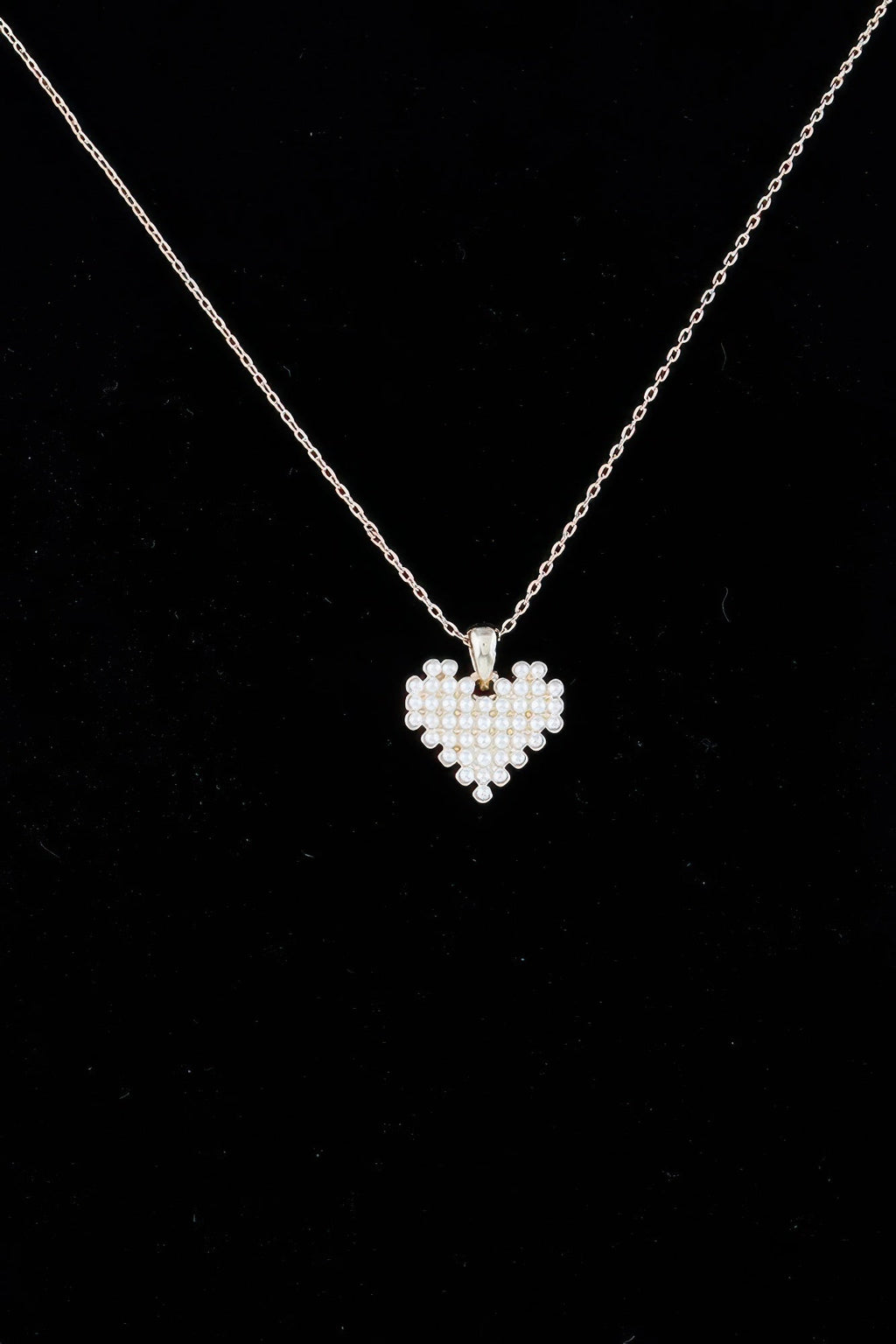 Collier Cœur Perle en Bloc