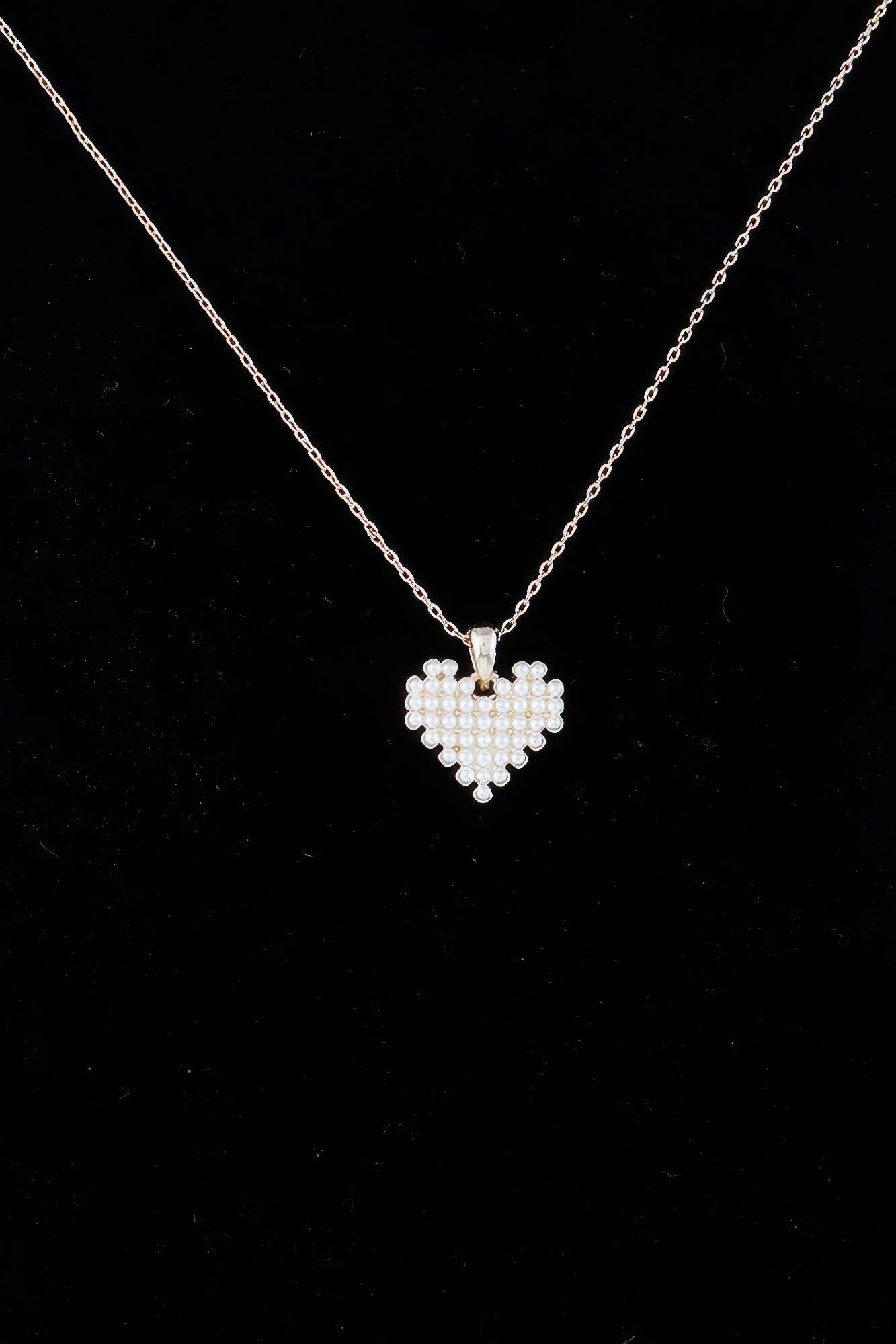 Collier Cœur Perle en Bloc