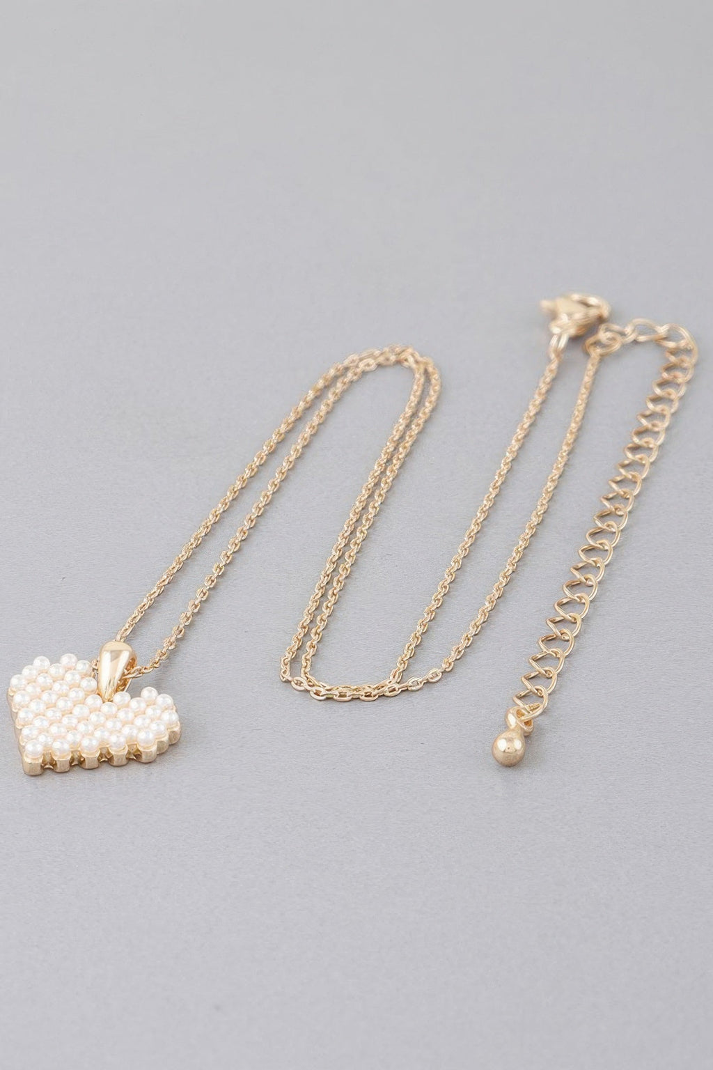 Collier Cœur Perle en Bloc