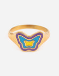 Bague Papillon en Émail Bleu