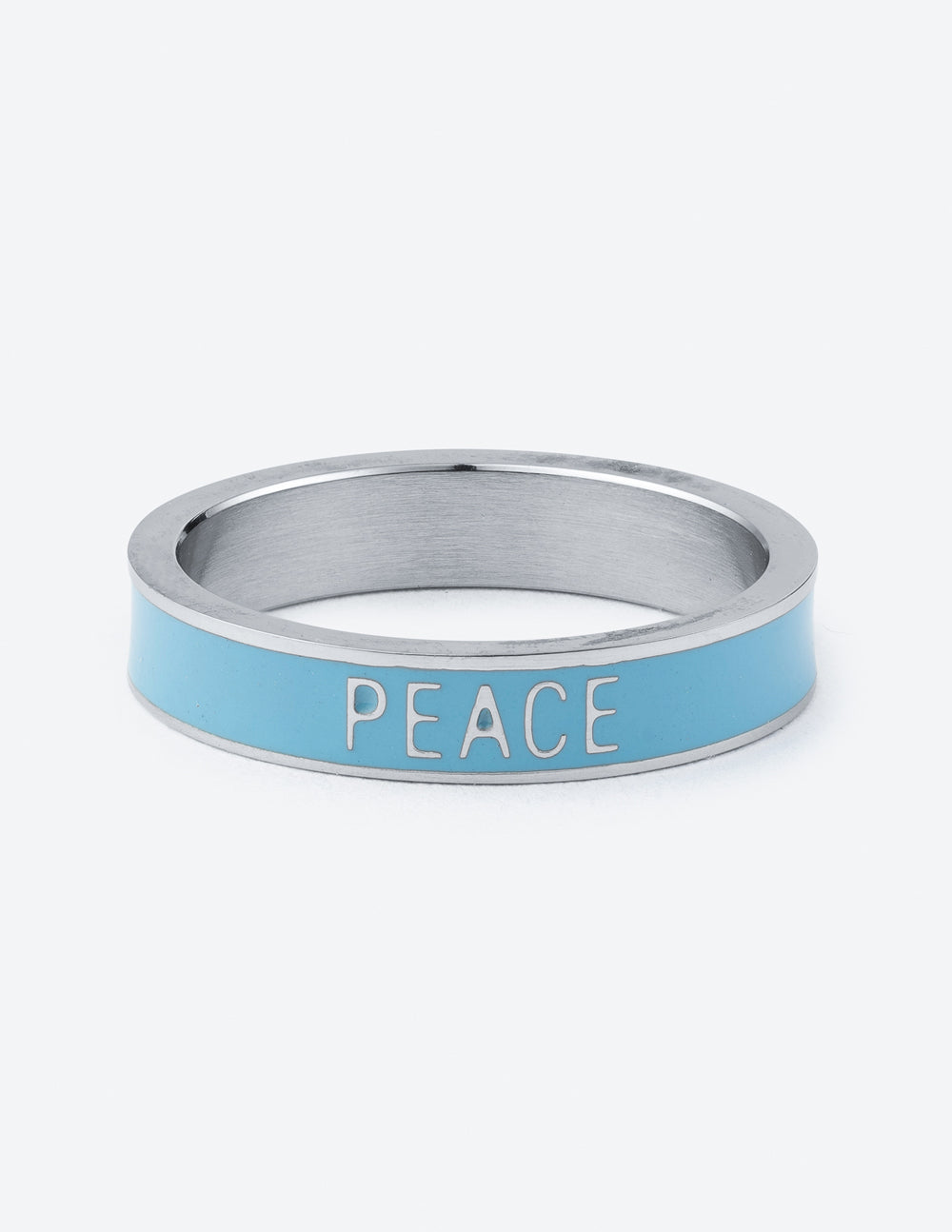 Bague de paix en émail bleu