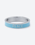 Bague de paix en émail bleu