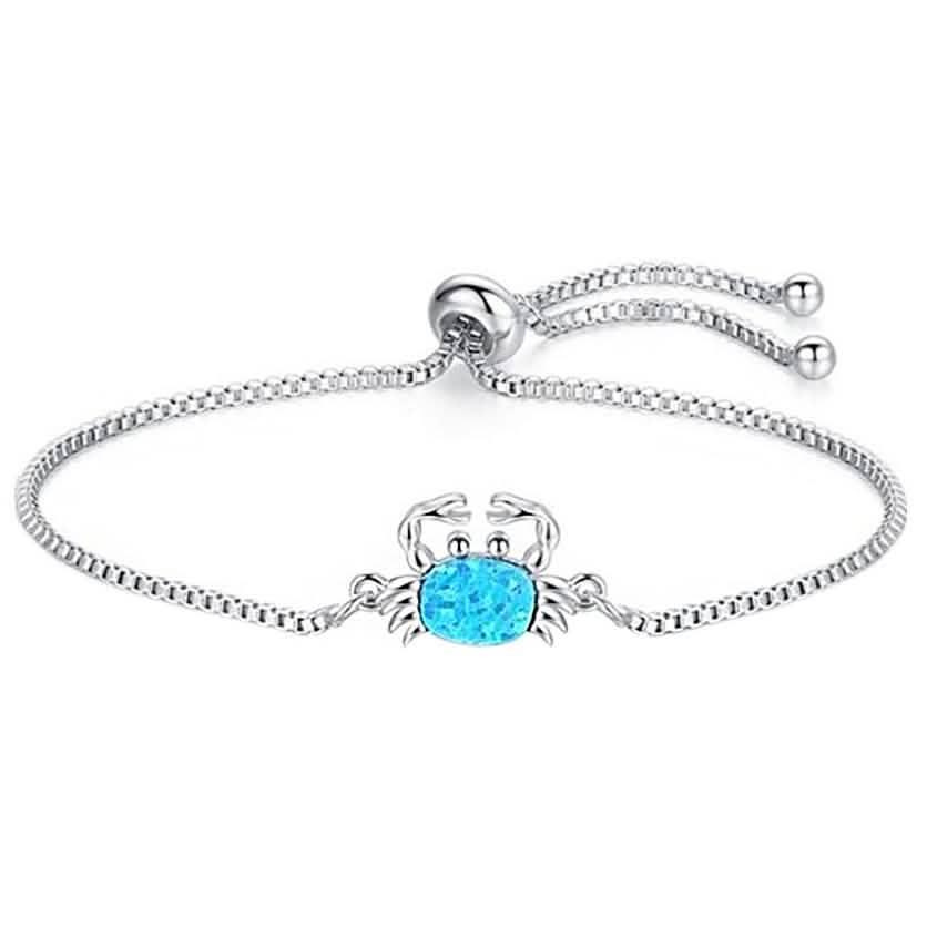 Bracelets à breloques Bolo ajustables en opale bleue