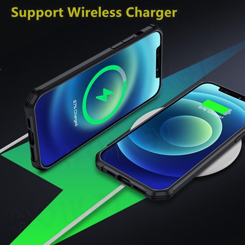 Étui antichoc bleu avec support réglable pour iPhone 14 13 12 11 Pro Max, avec protection coulissante pour appareil photo et béquille, protection antichoc, design moderne pour iPhone