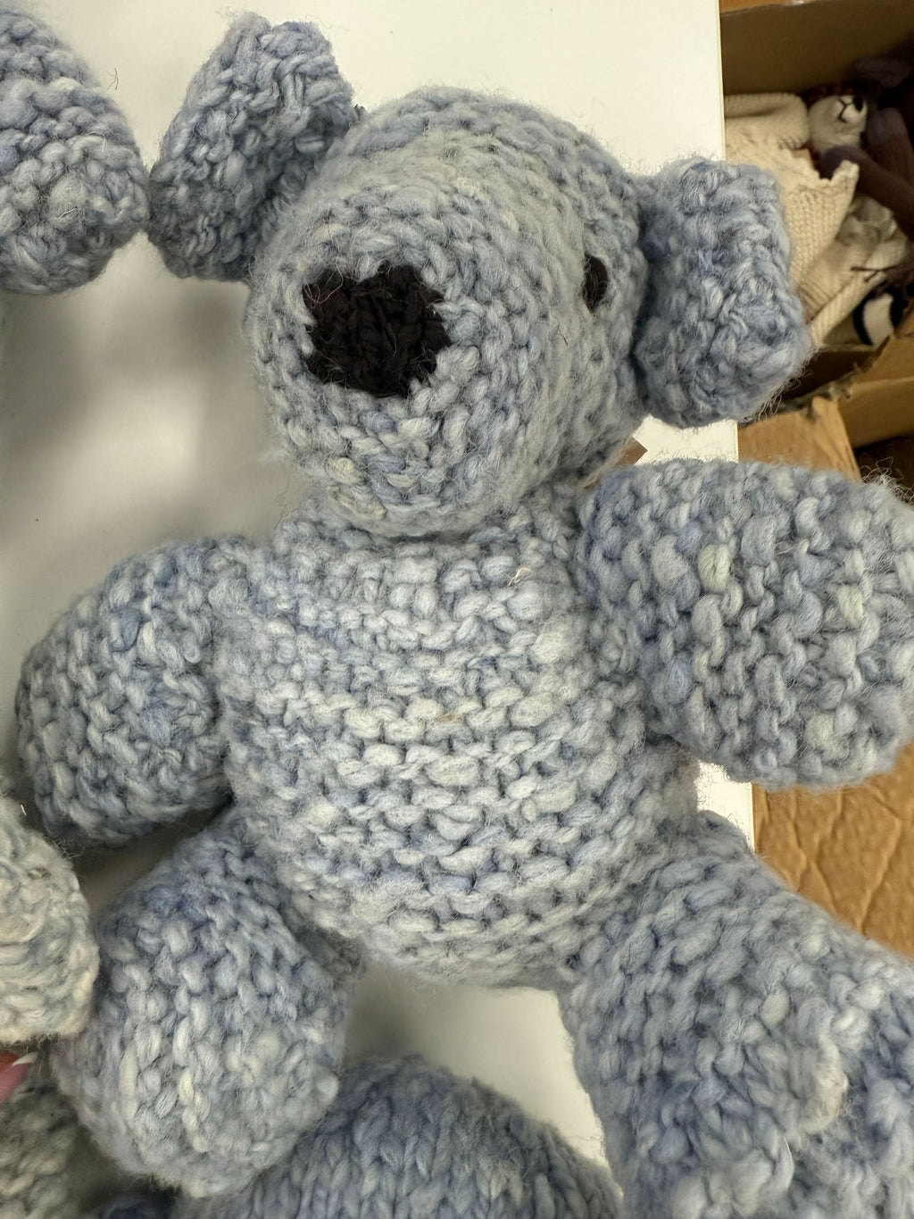 Peluche en tricot de laine | Zee l'ours bleu