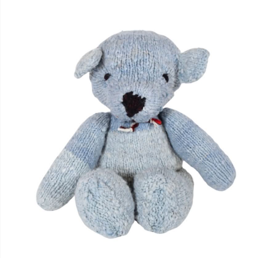 Peluche en tricot de laine | Zee l'ours bleu