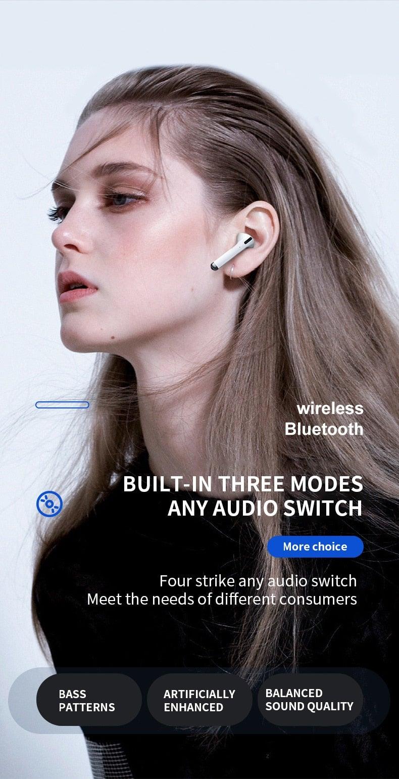 Écouteurs Bluetooth 5.0 Boîtier de charge LED Écouteurs sans fil Son stéréo 9D Casque de sport étanche avec microphone Casque sans fil portable Appels clairs Musique Son immersif 12 heures de lecture individuelle Son stéréo de qualité HiFi