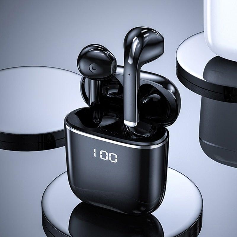 Écouteurs Bluetooth 5.0 Boîtier de charge LED Écouteurs sans fil Son stéréo 9D Casque de sport étanche avec microphone Casque sans fil portable Appels clairs Musique Son immersif 12 heures de lecture individuelle Son stéréo de qualité HiFi