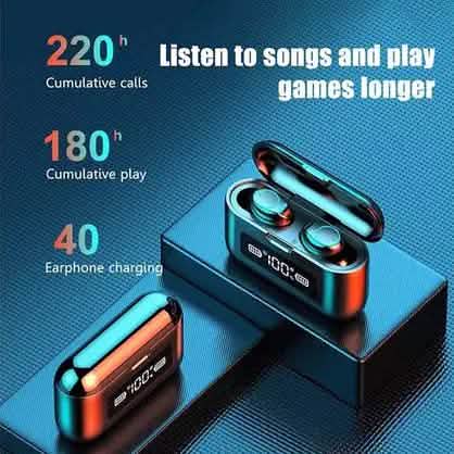 Écouteurs sans fil Bluetooth 5.0 avec micro intégré