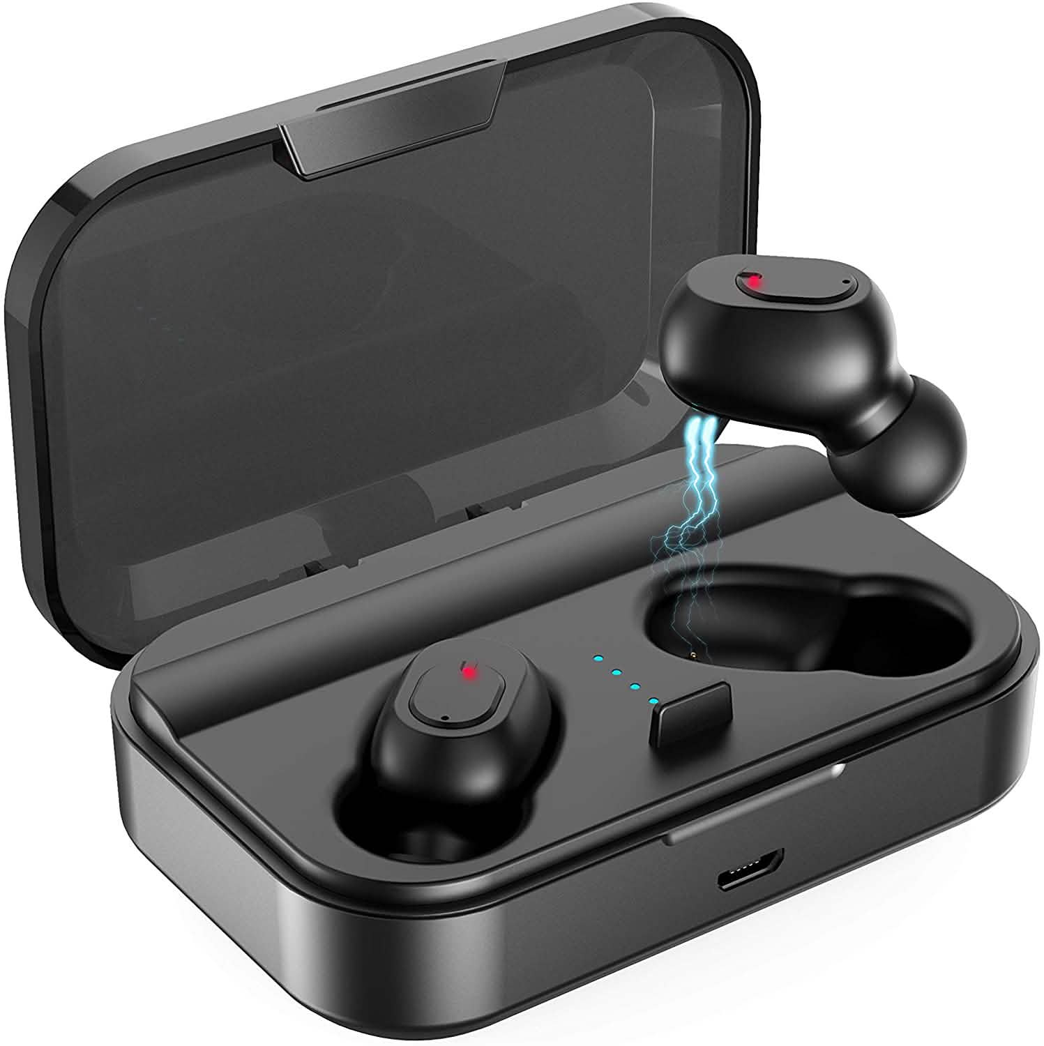 Écouteurs Bluetooth 5.0 sans fil avec étui de recharge 2000mAh Casque stéréo