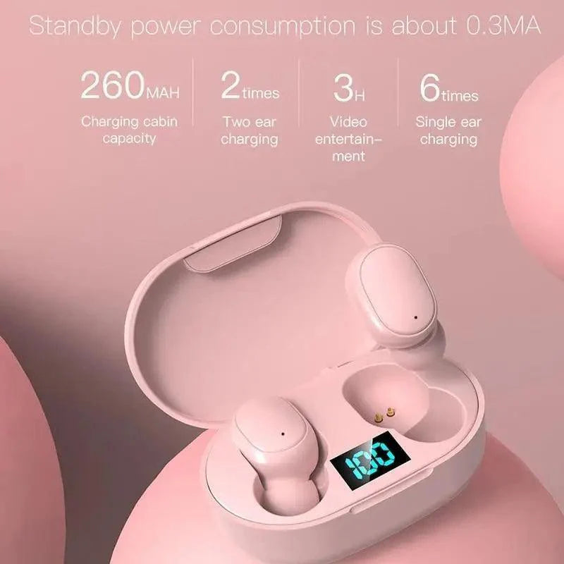 Écouteurs Bluetooth sans fil 5.0 avec affichage LED, commande par bouton, son de qualité, écouteurs intra-auriculaires pour l'entraînement et la course à pied