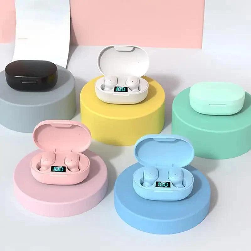 Écouteurs Bluetooth sans fil 5.0 avec affichage LED, commande par bouton, son de qualité, écouteurs intra-auriculaires pour l'entraînement et la course à pied