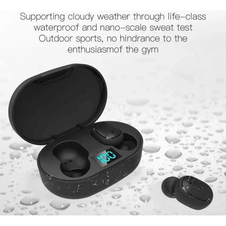 Écouteurs Bluetooth sans fil 5.0 avec affichage LED, commande par bouton, son de qualité, écouteurs intra-auriculaires pour l'entraînement et la course à pied