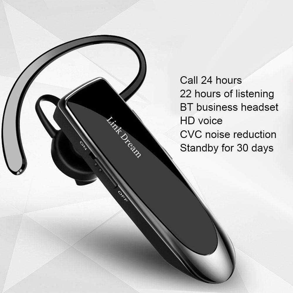 Écouteur Bluetooth V5.0 Casque sans fil mains libres avec microphone 24h d'autonomie pour la conduite, 30 jours en veille, Casque de musique Bluetooth étanche compatible avec tous les smartphones, Écouteurs sans fil pour le sport