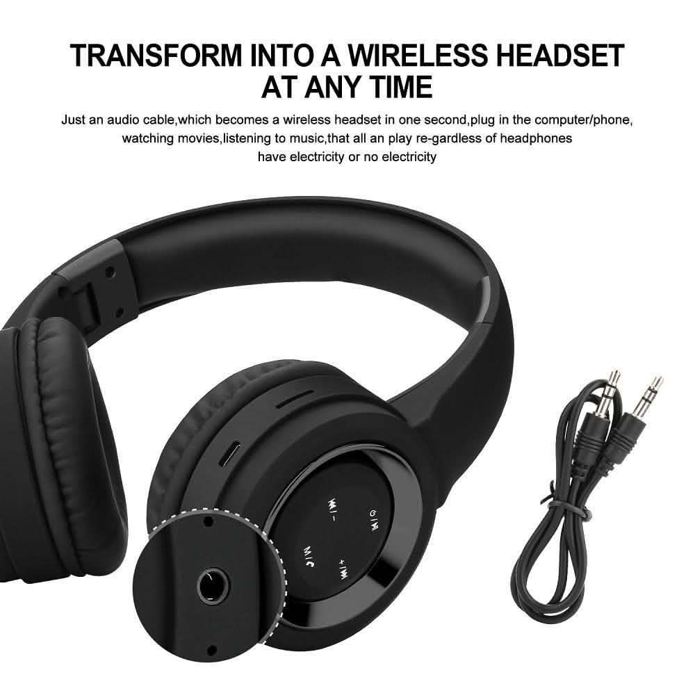 Casque Bluetooth sans fil stéréo Hi-Fi pliable