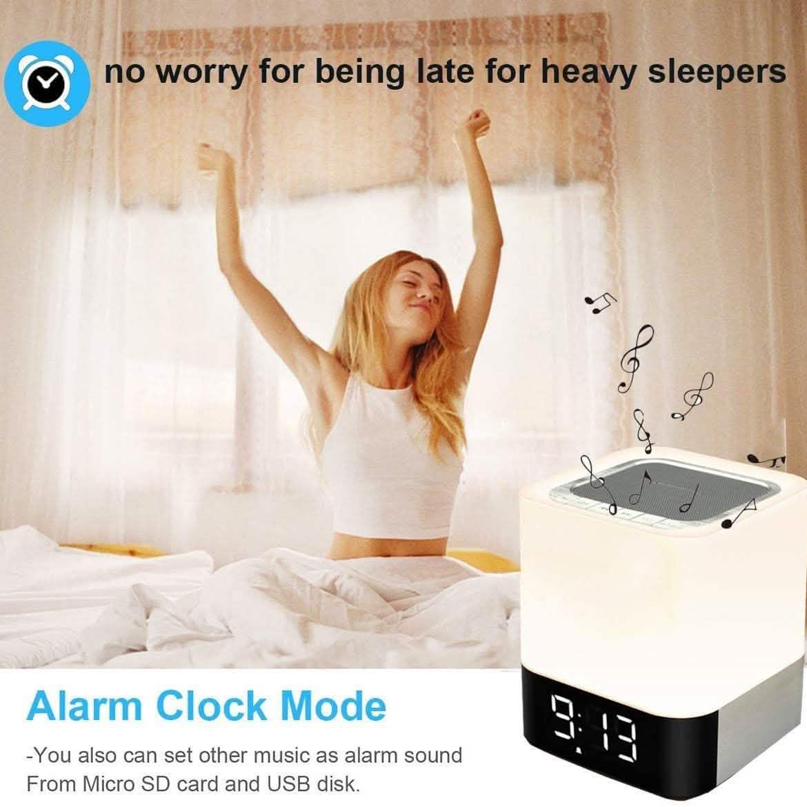 Lampe de chevet tactile avec haut-parleur Bluetooth
