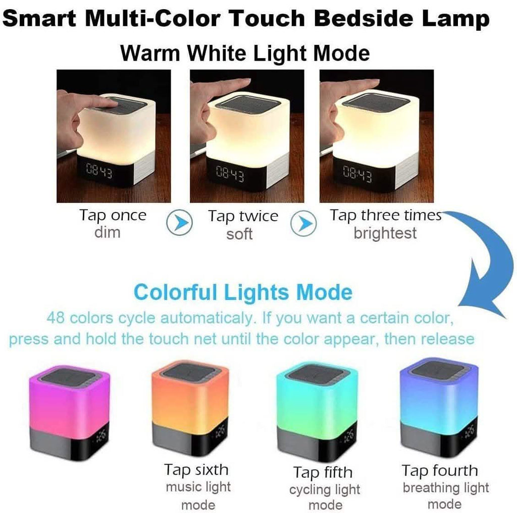 Lampe de chevet tactile avec haut-parleur Bluetooth