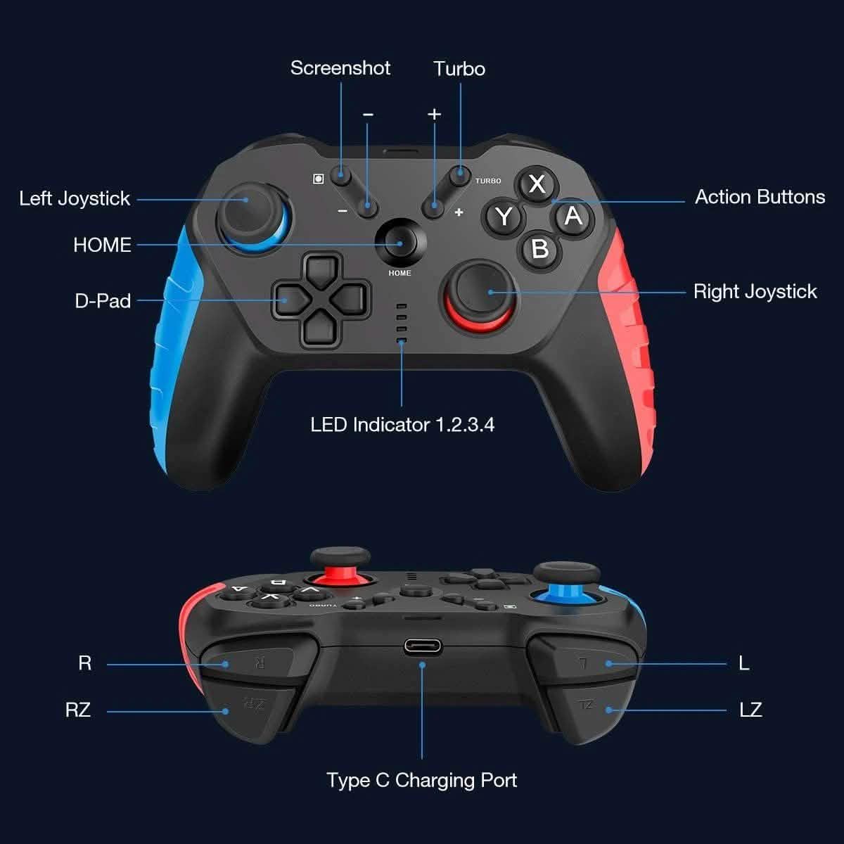 Manette Pro Bluetooth pour Nintendo