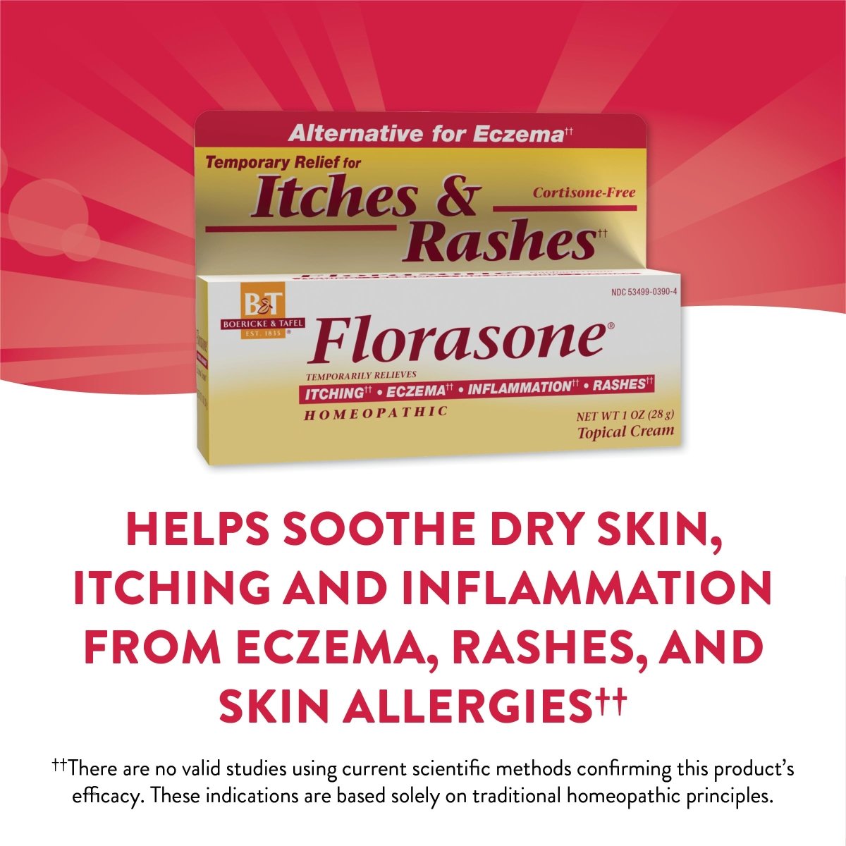 Boericke & Tafel Florasone Crème Cardiospermum - Soulagement apaisant pour les peaux qui démangent et irritées - 28 g (Nature's Way Brands)