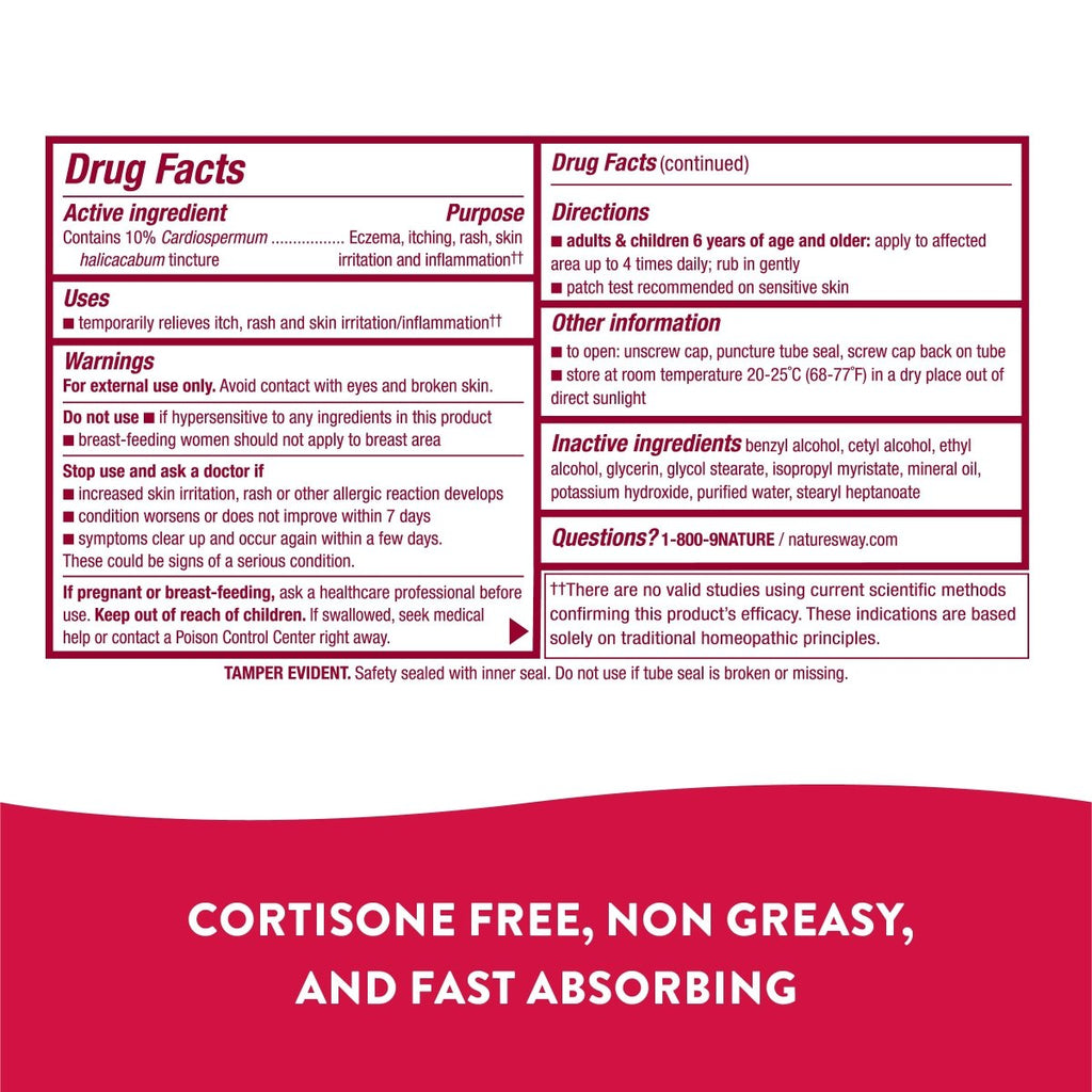 Boericke & Tafel Florasone Crème Cardiospermum - Soulagement apaisant pour les peaux qui démangent et irritées - 28 g (Nature's Way Brands)