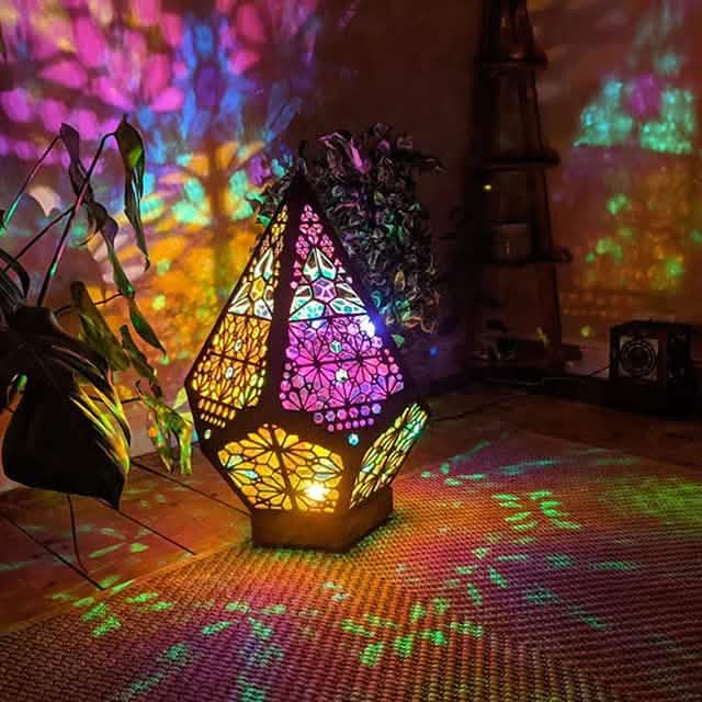 Veilleuse projecteur d'étoiles polaires diamant bohème