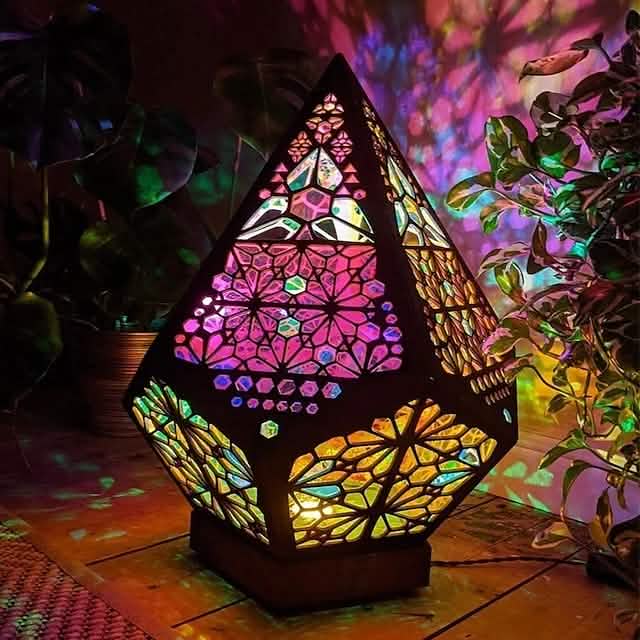 Veilleuse projecteur d'étoiles polaires diamant bohème