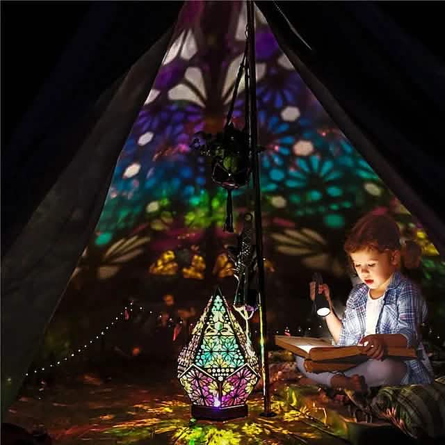 Veilleuse projecteur d'étoiles polaires diamant bohème