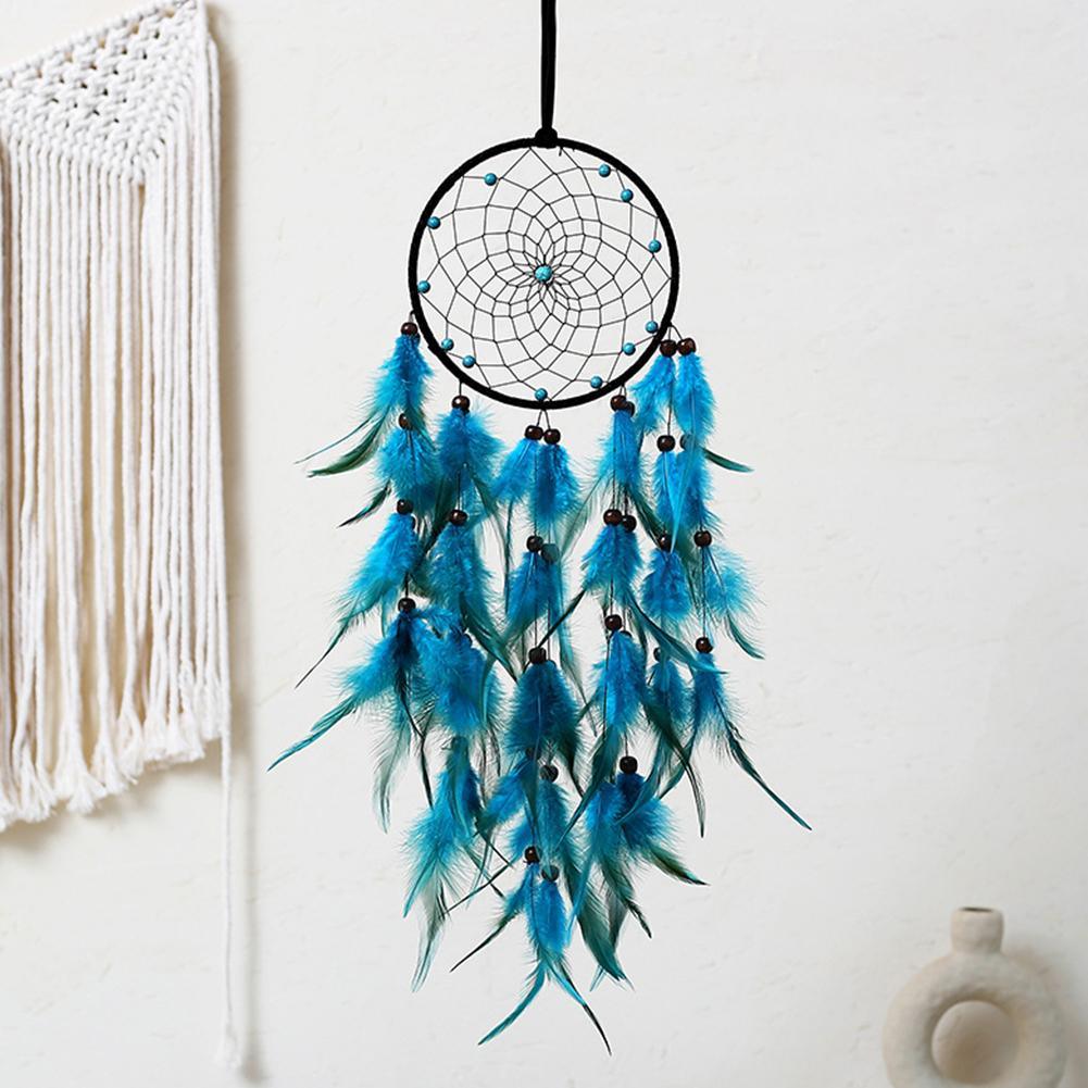 Attrape-rêves bohème pour chambre à coucher, pendentif plume, attrape-rêves national fait à la main, belle décoration murale, cadeau pour chambre de fille, fête, mariage, chambre d'enfant, décoration murale de chambre à coucher, cadeau de festival