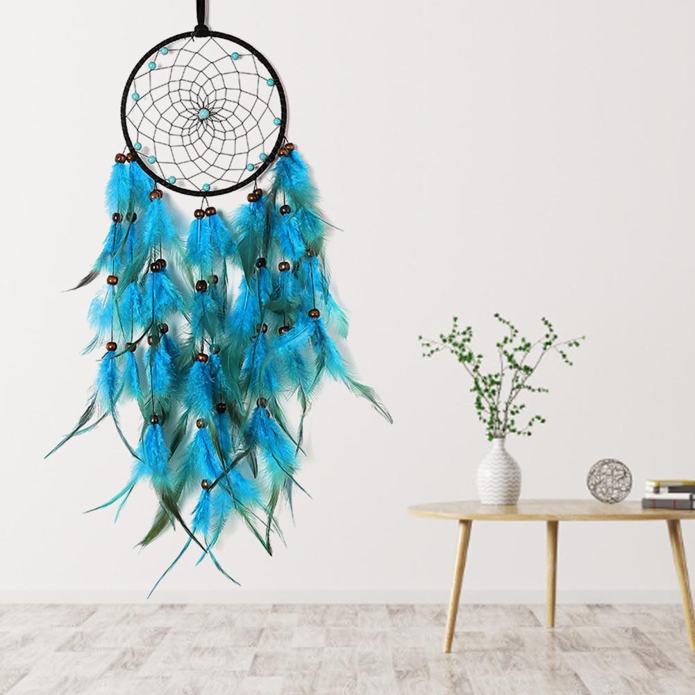 Attrape-rêves bohème pour chambre à coucher, pendentif plume, attrape-rêves national fait à la main, belle décoration murale, cadeau pour chambre de fille, fête, mariage, chambre d'enfant, décoration murale de chambre à coucher, cadeau de festival